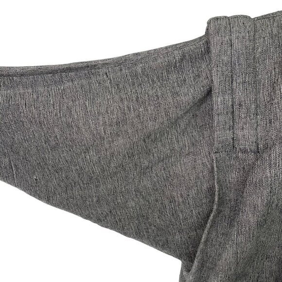 Vintage Jacket Size Large Gray White Tweed Linen Dolman Sleeve Quilted Shoulder - Picture 10 of 13